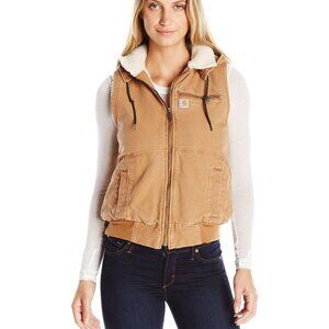 RARE!!! CARHARTT Tan WILDWOOD Vest!! Sherpa lined No Hood XL
